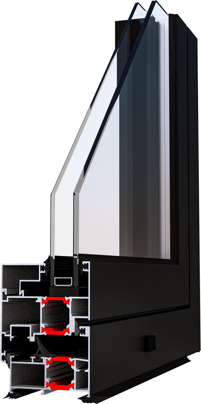 Κουφώματα Αλουμινίου Exalco Albio 109C Flat Dark